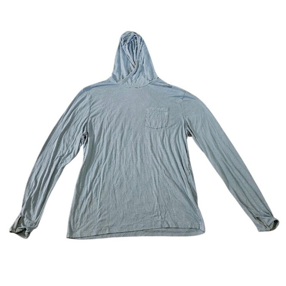Free Fly Men Bamboo Hoodie Medium Light Blue Long Sleeve Pocket Thumbhole
